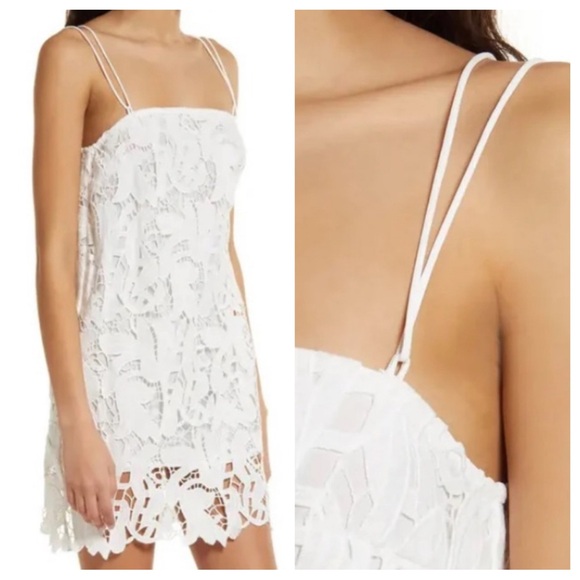 AMYLYNN Dresses & Skirts - NWT AMYLYNN Penny Crochet Layered Strappy Mini Dress White size Medium